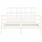 vidaXL Giroletto con Testiera Bianco 140x190 cm in Legno Massello vidaXL Giroletto con Testiera Bianco 140x190 cm in Legno Massello