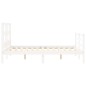 vidaXL Giroletto con Testiera Bianco 140x190 cm in Legno Massello vidaXL Giroletto con Testiera Bianco 140x190 cm in Legno Massello