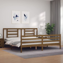 vidaXL Giroletto con Testiera Miele 6FT Super King in Legno Massello