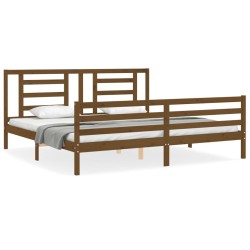 vidaXL Giroletto con Testiera Miele 6FT Super King in Legno Massello