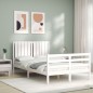 vidaXL Giroletto con Testiera Bianco 120x200 cm in Legno Massello