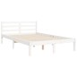 vidaXL Giroletto con Testiera Bianco 120x200 cm in Legno Massello