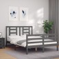 vidaXL Giroletto con Testiera Grigio 140x200 cm in Legno Massello vidaXL Giroletto con Testiera Grigio 140x200 cm in Legno Massello