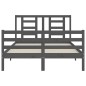 vidaXL Giroletto con Testiera Grigio 140x200 cm in Legno Massello vidaXL Giroletto con Testiera Grigio 140x200 cm in Legno Massello