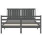 vidaXL Giroletto con Testiera Grigio 5FT King Size in Legno Massello vidaXL Giroletto con Testiera Grigio 5FT King Size in Legno Massello