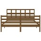 vidaXL Giroletto con Testiera Miele 160x200 cm Legno Massello vidaXL Giroletto con Testiera Miele 160x200 cm Legno Massello