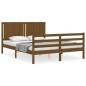vidaXL Giroletto con Testiera Miele 5FT King Size in Legno Massello vidaXL Giroletto con Testiera Miele 5FT King Size in Legno Massello