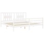 vidaXL Giroletto con Testiera Bianco 200x200 cm in Legno Massello vidaXL Giroletto con Testiera Bianco 200x200 cm in Legno Massello