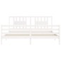 vidaXL Giroletto con Testiera Bianco 200x200 cm in Legno Massello vidaXL Giroletto con Testiera Bianco 200x200 cm in Legno Massello