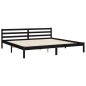 vidaXL Giroletto con Testiera Nero 6FT Super King in Legno Massello vidaXL Giroletto con Testiera Nero 6FT Super King in Legno Massello
