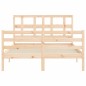 vidaXL Giroletto con Testiera Small Double in Legno Massello vidaXL Giroletto con Testiera Small Double in Legno Massello