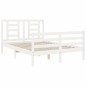 vidaXL Giroletto con Testiera Bianco 140x190 cm in Legno Massello