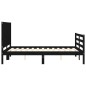 vidaXL Giroletto con Testiera Nero 4FT Small Double in Legno Massello vidaXL Giroletto con Testiera Nero 4FT Small Double in Legno Massello