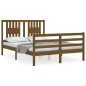 vidaXL Giroletto con Testiera Miele 4FT Small Double in Legno Massello vidaXL Giroletto con Testiera Miele 4FT Small Double in Legno Massello