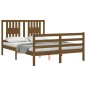 vidaXL Giroletto con Testiera Miele 4FT Small Double in Legno Massello vidaXL Giroletto con Testiera Miele 4FT Small Double in Legno Massello