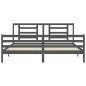 vidaXL Giroletto con Testiera Grigio 200x200 cm in Legno Massello vidaXL Giroletto con Testiera Grigio 200x200 cm in Legno Massello
