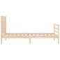 vidaXL Giroletto con Testiera 90x200 cm in Legno Massello vidaXL Giroletto con Testiera 90x200 cm in Legno Massello