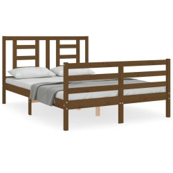 vidaXL Giroletto con Testiera Miele 140x200 cm in Legno Massello