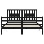 vidaXL Giroletto con Testiera Nero 5FT King Size in Legno Massello vidaXL Giroletto con Testiera Nero 5FT King Size in Legno Massello