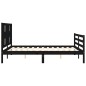 vidaXL Giroletto con Testiera Nero 5FT King Size in Legno Massello vidaXL Giroletto con Testiera Nero 5FT King Size in Legno Massello