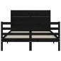 vidaXL Giroletto con Testiera Nero 4FT Small Double in Legno Massello vidaXL Giroletto con Testiera Nero 4FT Small Double in Legno Massello