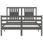 vidaXL Giroletto con Testiera Grigio 4FT Small Double Legno Massello