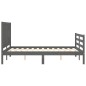 vidaXL Giroletto con Testiera Grigio 4FT Small Double Legno Massello