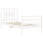 vidaXL Giroletto con Testiera Bianco 90x200 cm in Legno Massello vidaXL Giroletto con Testiera Bianco 90x200 cm in Legno Massello