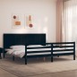 vidaXL Giroletto con Testiera Nero 200x200 cm in Legno Massello