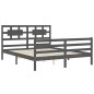 vidaXL Giroletto con Testiera Grigio 160x200 cm Legno Massello vidaXL Giroletto con Testiera Grigio 160x200 cm Legno Massello