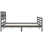 vidaXL Giroletto con Testiera Grigio 160x200 cm Legno Massello vidaXL Giroletto con Testiera Grigio 160x200 cm Legno Massello