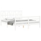 vidaXL Giroletto con Testiera Bianco 160x200 cm Legno Massello vidaXL Giroletto con Testiera Bianco 160x200 cm Legno Massello