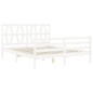vidaXL Giroletto con Testiera Bianco 160x200 cm Legno Massello vidaXL Giroletto con Testiera Bianco 160x200 cm Legno Massello