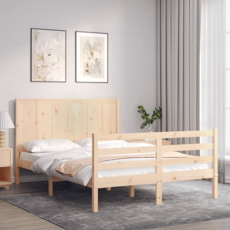 vidaXL Giroletto con Testiera 4FT Small Double in Legno Massello