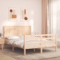 vidaXL Giroletto con Testiera 4FT Small Double in Legno Massello vidaXL Giroletto con Testiera 4FT Small Double in Legno Massello