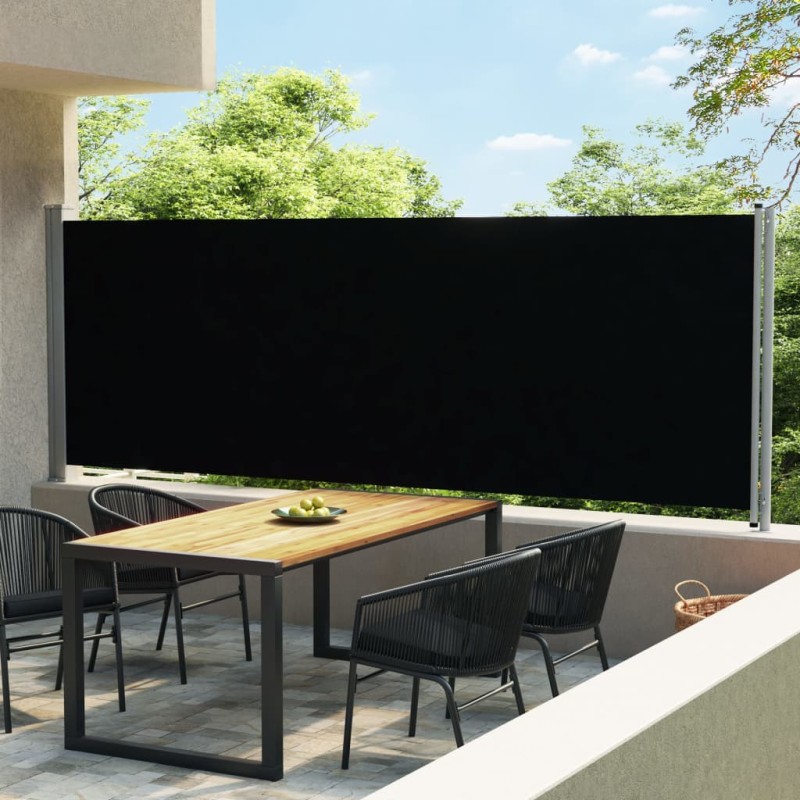 Tenda Laterale Retrattile per Patio 600x160 cm Nera Tenda Laterale Retrattile per Patio 600x160 cm Nera