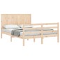 vidaXL Giroletto con Testiera 4FT Small Double in Legno Massello vidaXL Giroletto con Testiera 4FT Small Double in Legno Massello