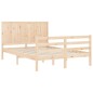 vidaXL Giroletto con Testiera 4FT Small Double in Legno Massello vidaXL Giroletto con Testiera 4FT Small Double in Legno Massello