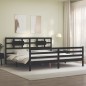 vidaXL Giroletto con Testiera Nero 200x200 cm in Legno Massello vidaXL Giroletto con Testiera Nero 200x200 cm in Legno Massello