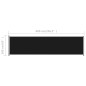 Tenda Laterale Retrattile per Patio 600x160 cm Nera Tenda Laterale Retrattile per Patio 600x160 cm Nera