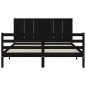 vidaXL Giroletto con Testiera Nero 160x200 cm Legno Massello vidaXL Giroletto con Testiera Nero 160x200 cm Legno Massello