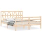 vidaXL Giroletto con Testiera 5FT King Size in Legno Massello vidaXL Giroletto con Testiera 5FT King Size in Legno Massello