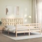 vidaXL Giroletto con Testiera 5FT King Size in Legno Massello vidaXL Giroletto con Testiera 5FT King Size in Legno Massello