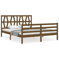 vidaXL Giroletto con Testiera Miele 160x200 cm Legno Massello