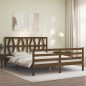 vidaXL Giroletto con Testiera Miele 160x200 cm Legno Massello vidaXL Giroletto con Testiera Miele 160x200 cm Legno Massello