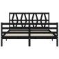 vidaXL Giroletto con Testiera Nero 160x200 cm Legno Massello vidaXL Giroletto con Testiera Nero 160x200 cm Legno Massello