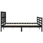vidaXL Giroletto con Testiera Nero 160x200 cm Legno Massello vidaXL Giroletto con Testiera Nero 160x200 cm Legno Massello