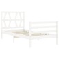 vidaXL Giroletto con Testiera Bianco 90x200 cm in Legno Massello vidaXL Giroletto con Testiera Bianco 90x200 cm in Legno Massello
