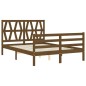 vidaXL Giroletto con Testiera Miele 140x200 cm in Legno Massello vidaXL Giroletto con Testiera Miele 140x200 cm in Legno Massello