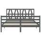 vidaXL Giroletto con Testiera Grigio 5FT King Size in Legno Massello vidaXL Giroletto con Testiera Grigio 5FT King Size in Legno Massello